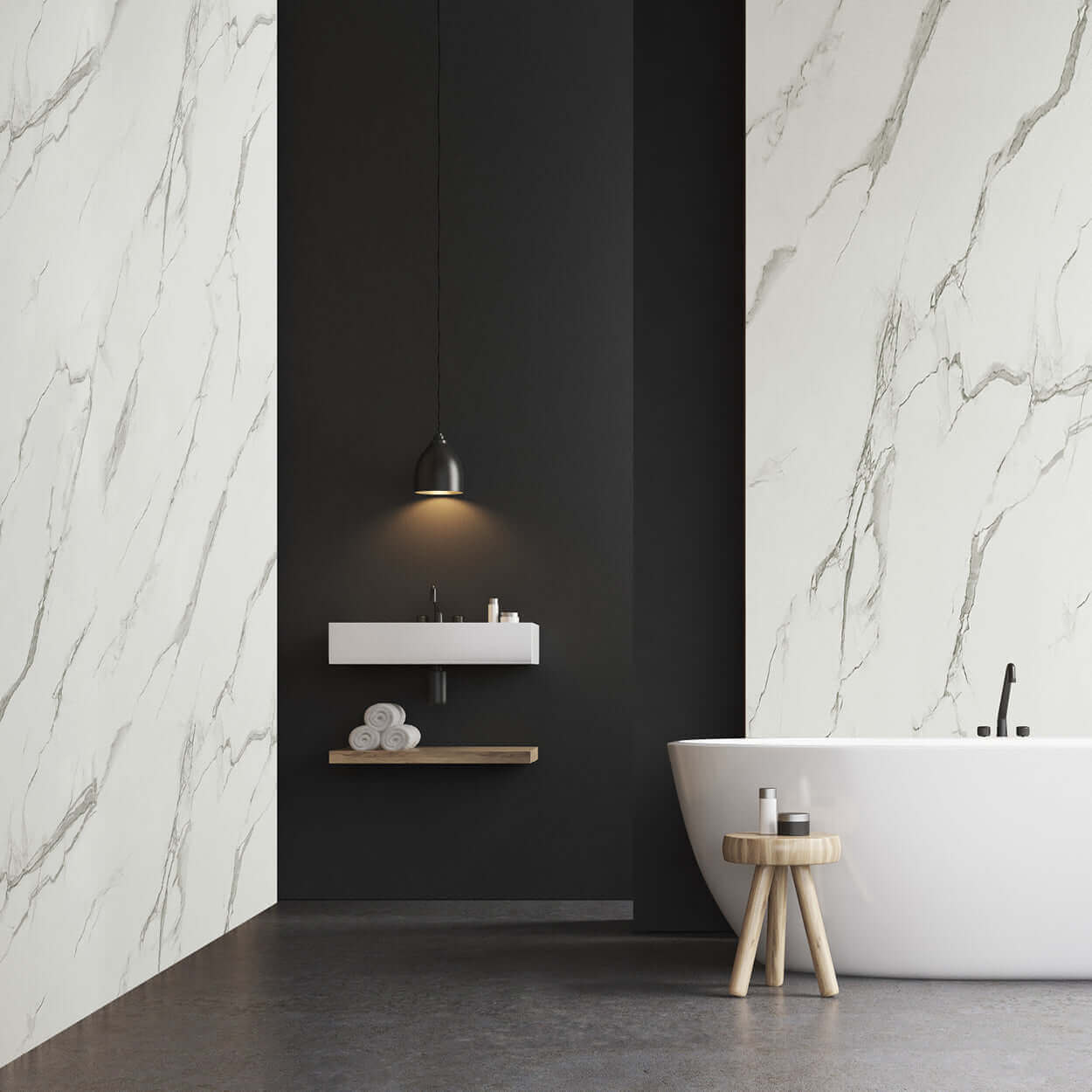 Panel de ducha Carrara Marble Mate de 10 mm (1 m x 2,4 m)