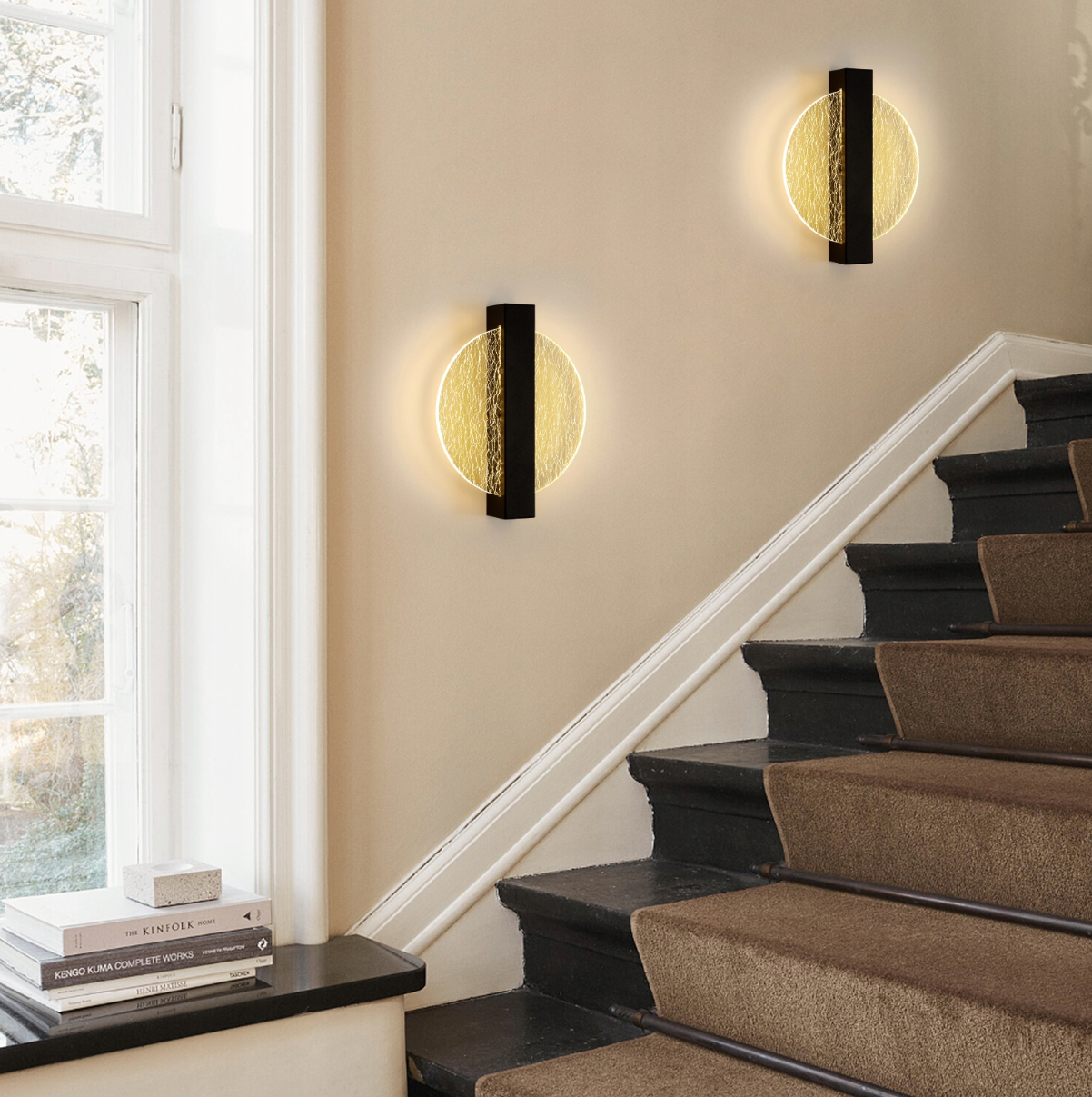 Aplique de pared LED moderno negro 12W