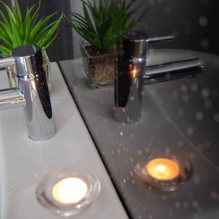 Panel de ducha Black Sparkle Brillante de 10 mm (1 m x 2,4 m)