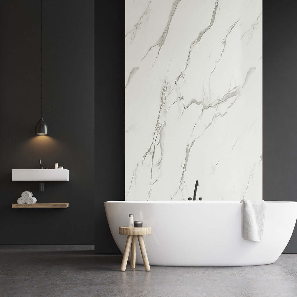 Panel de ducha Carrara Marble Mate de 10 mm (1 m x 2,4 m)