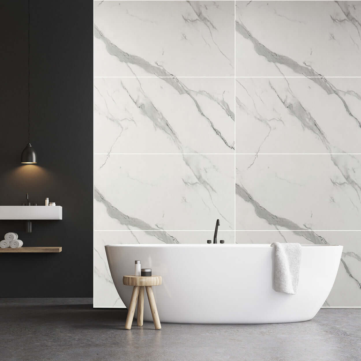 Panel de ducha Carrara Marble Large Tile Mate de 10 mm (1 m x 2,4 m)