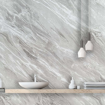 Panel de ducha Light Grey Marble Brillante de 10 mm (1 m x 2,4 m)