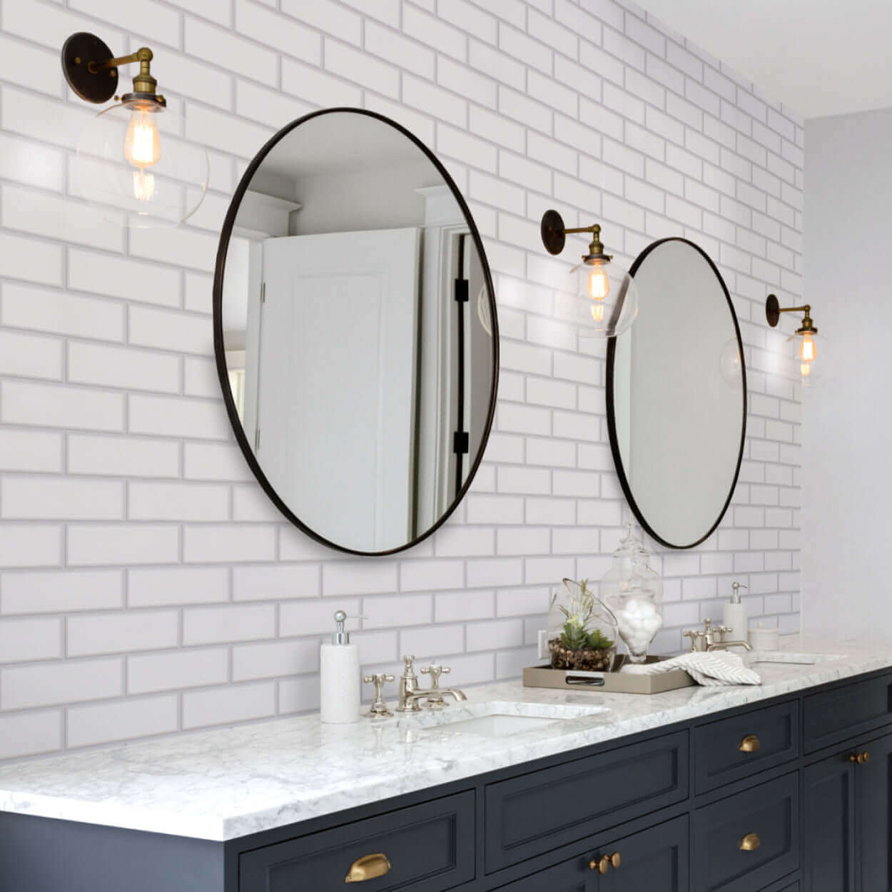 Panel de ducha London Tile Brillante de 10 mm (1 m x 2,4 m)