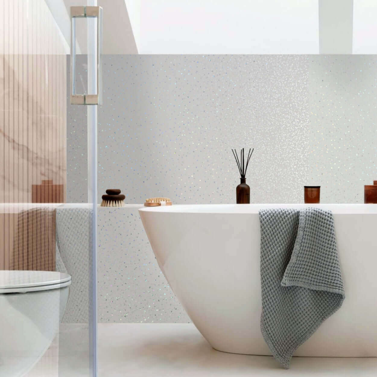 Panel de ducha Platinum White Sparkle Brillante de 10 mm (1 m x 2,4 m)