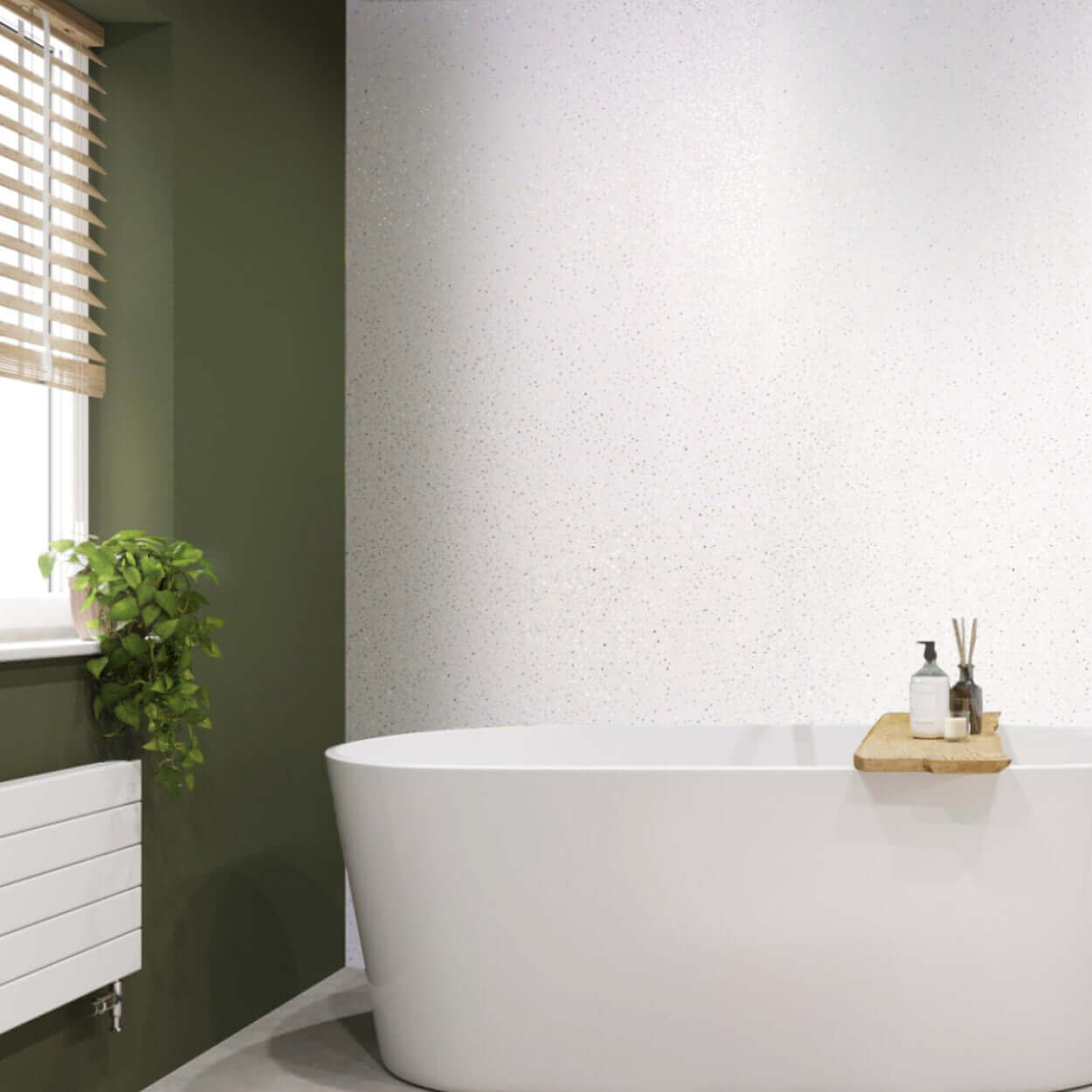 Panel de ducha Platinum White Sparkle Brillante de 10 mm (1 m x 2,4 m)