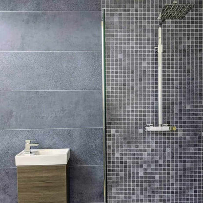 Panel de ducha Roman Blue Mosaic Mate de 10 mm (1 m x 2,4 m)