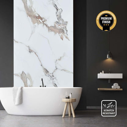 Panel de ducha Calacatta Marble Ultra Mate de 10 mm (1 m x 2,4 m)