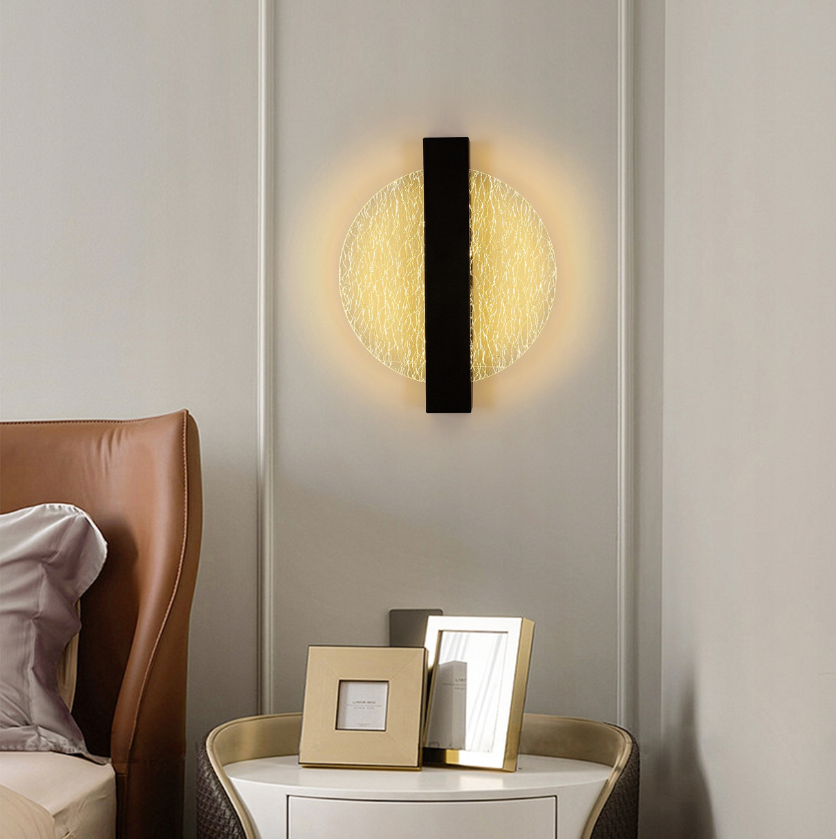 Aplique de pared LED moderno negro 12W