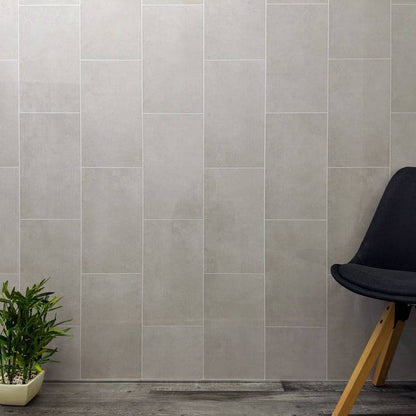 Panel de pared para baño Classic Grey con efecto de azulejo, de 8 mm (2,6 m)