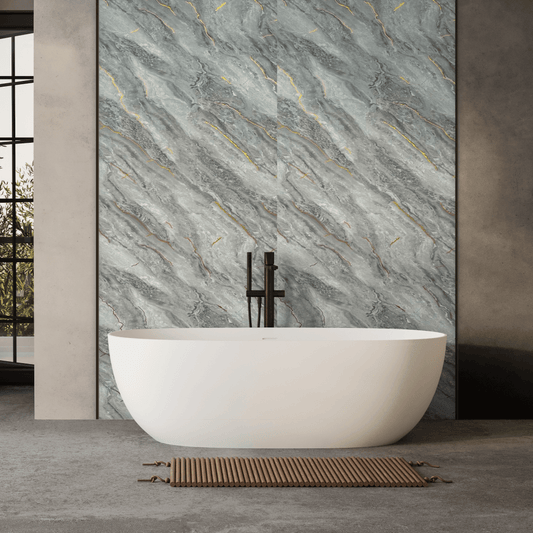 Panel de ducha Gilded Grey Brillante de 10 mm (1 m x 2,4 m)