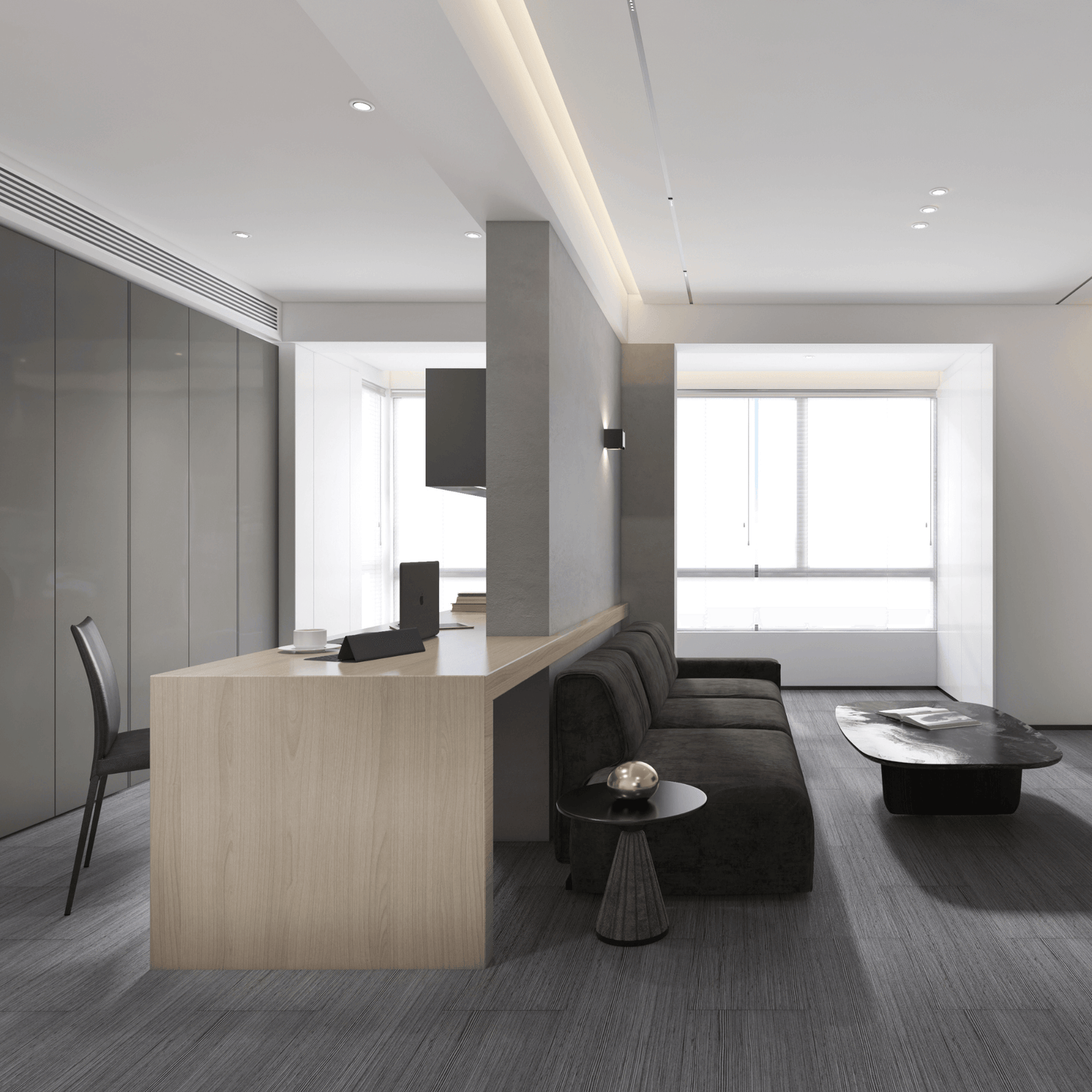 Suelo vinílico lino gris con sistema de clic – 5 mm (1,5 m²)