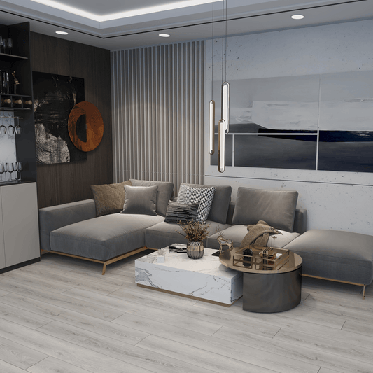 Suelo vinílico Roble Gris con sistema de clic – 1,75 m²