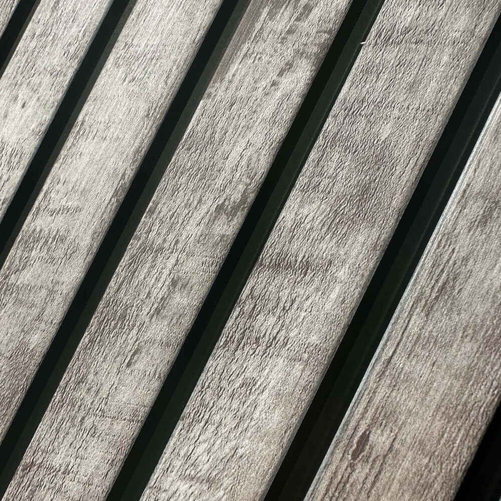 Panel de pared con lamas Weathered Grey AquaGuard (paquete de 2)