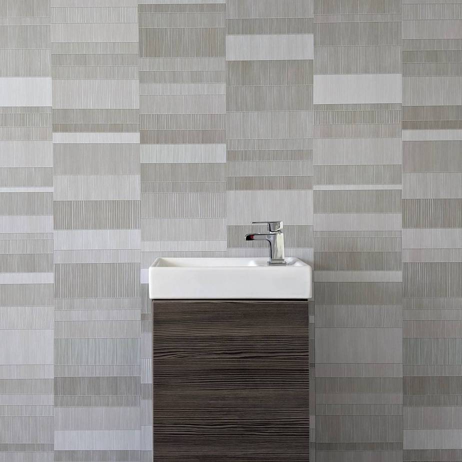 Panel de pared para baño Light Grey Mosaic de 8 mm (2,6 m)