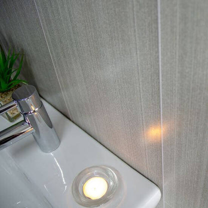 Panel de pared para baño **Seagrass con efecto de azulejo grande, de 8 mm (2,6 m)