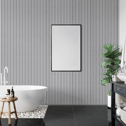 Panel de pared con lamas Weathered Grey AquaGuard (paquete de 2)