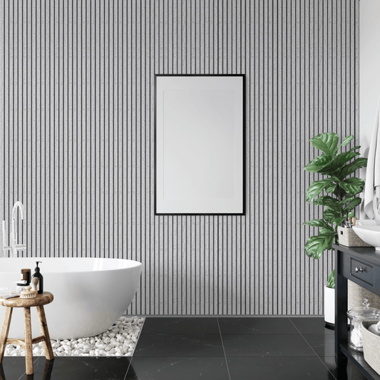 Panel de pared con lamas Weathered Grey AquaGuard (paquete de 2)